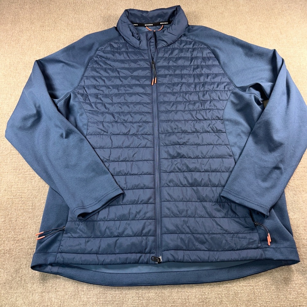 Bonobos Golf Mens Large Primaloft Hybrid Quilted Full Zip Jacket Navy Blue